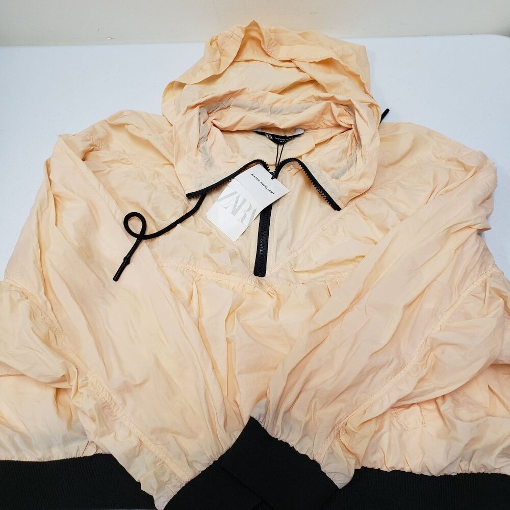Zara Womens Water Repellent Hoodie Jacket Size Medium Lightweight - Picture 10 of 10